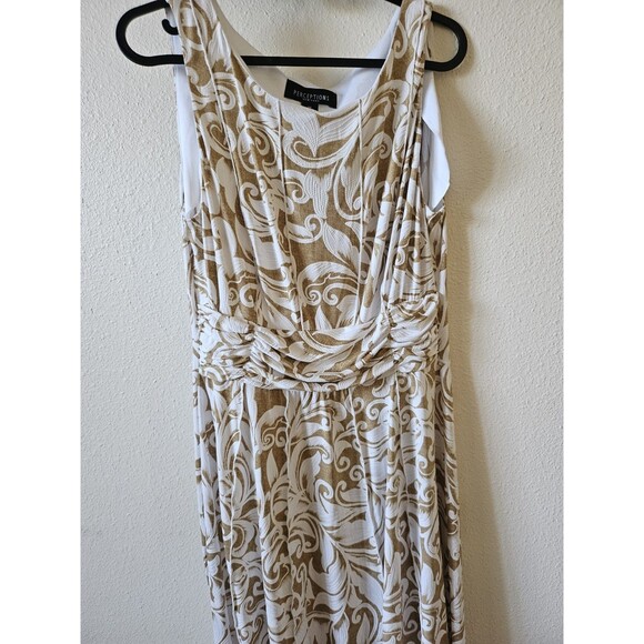 Perceptions NY Sleeveless Floral Ruched Waist Casual Dress women’s size M. - Picture 4 of 10